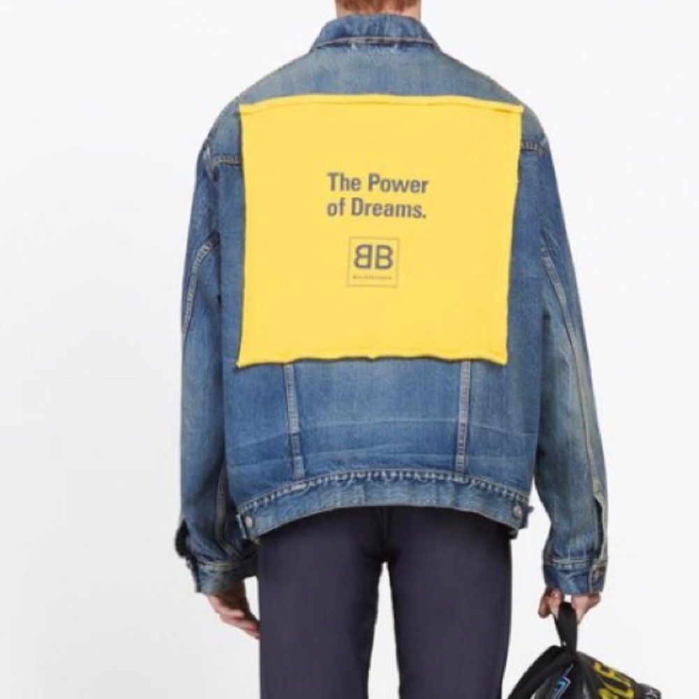 2018 Balenciaga Denim The Power of Dreams jacket. Comes with garment bag.